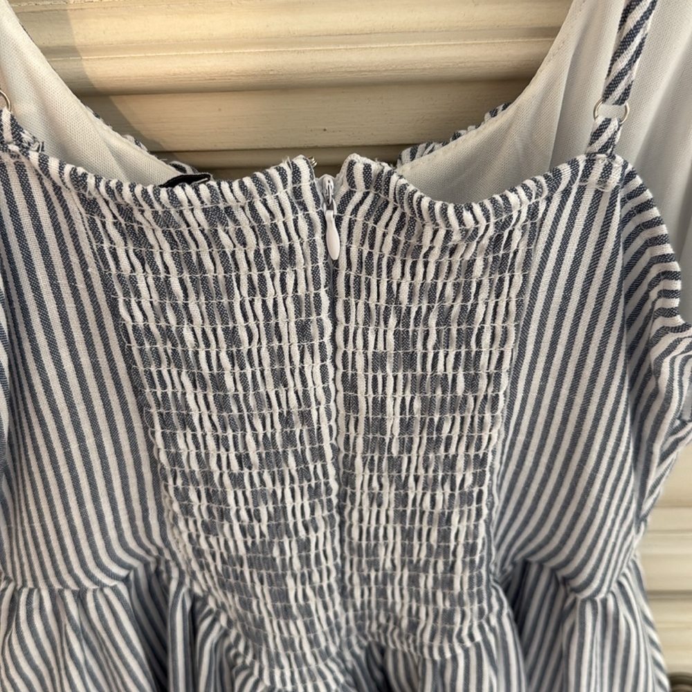 Women’s Small Blue & White Striped Midi Dress - Picture 5 of 7